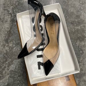 Schultz. Classy heels. Black & clear. Only used 2-3 times.
